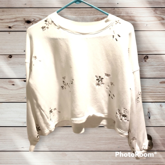 Splendid Tops - Splendid Cropped Floral Sweatshirt